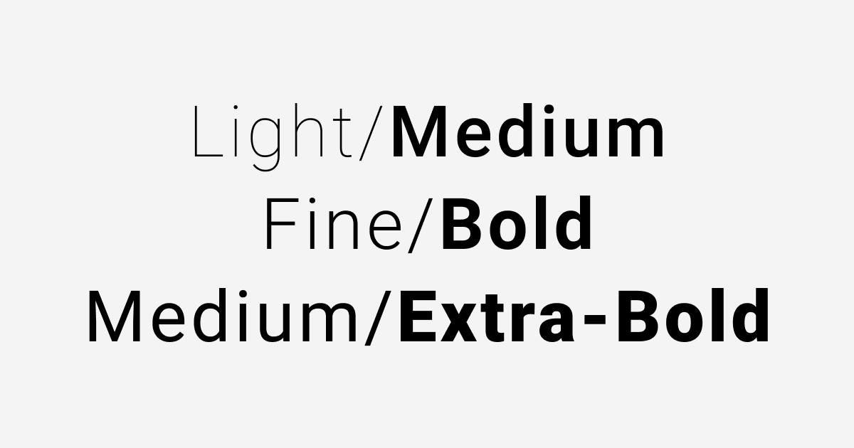 Typography with different font weight
